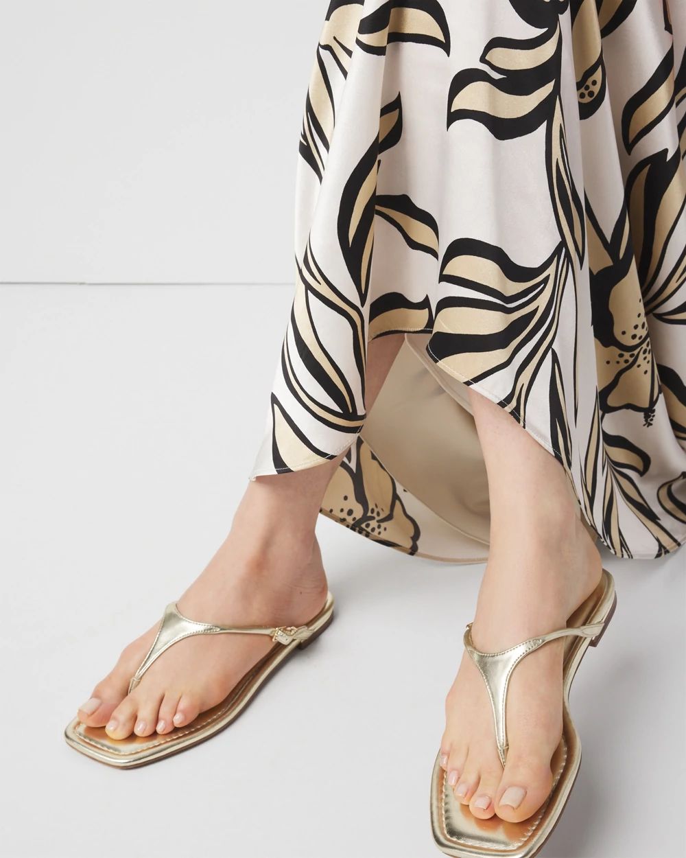 Gold Metallic Heel Sandal
