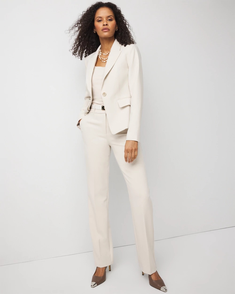 WHBM® Cropped One-Button Blazer