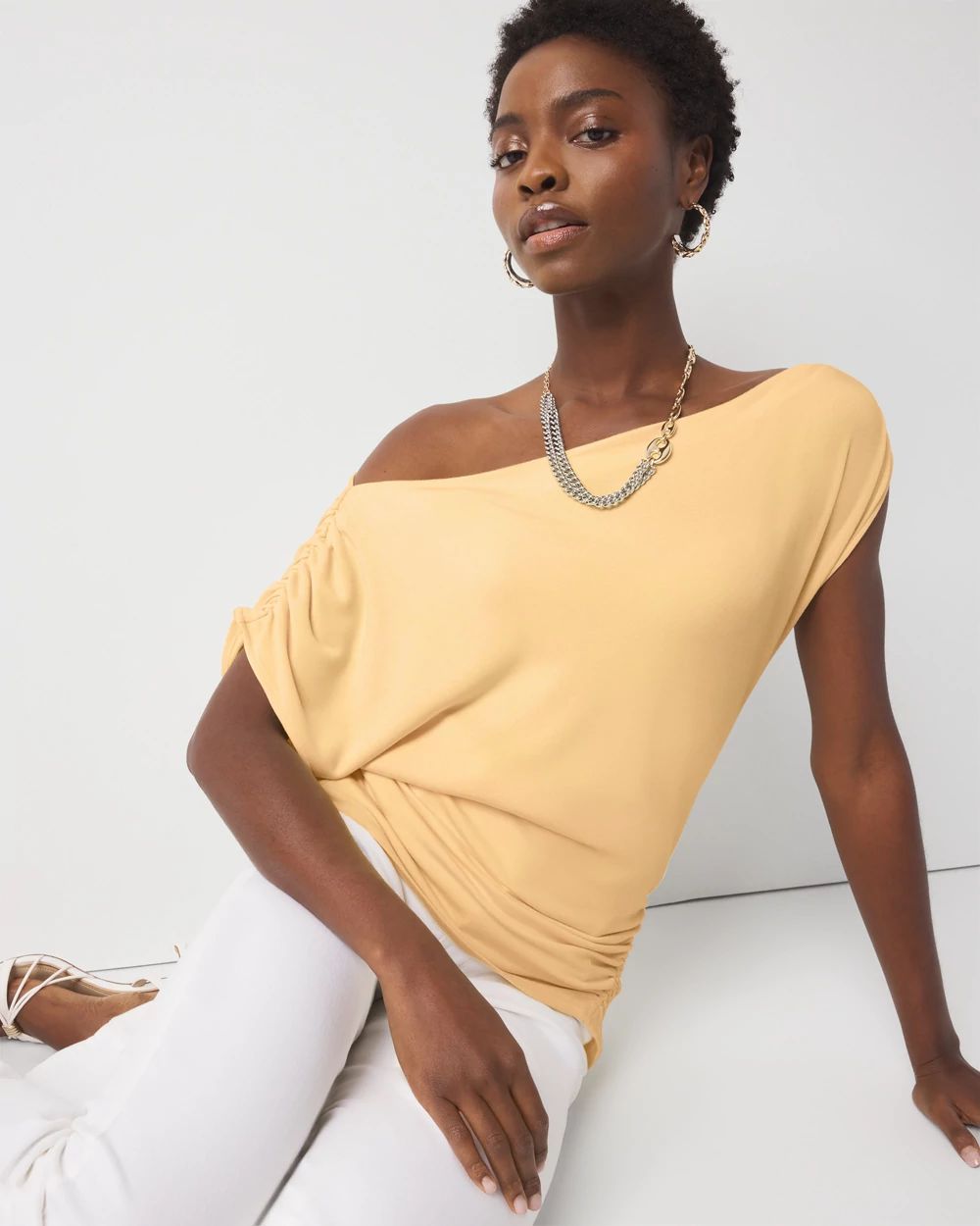 Asymmetric Ruched Top
