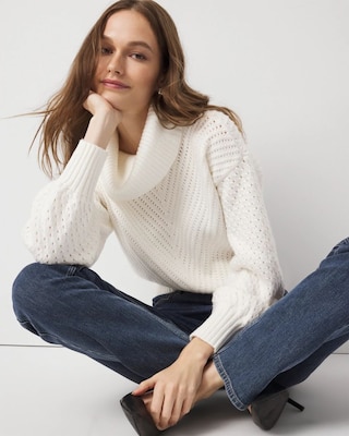 Dolman Sleeve Turtleneck Sweater click to view larger image.