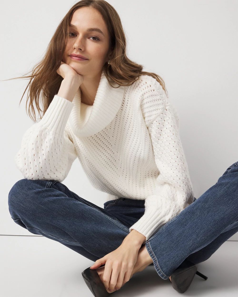 Dolman Sleeve Turtleneck Sweater