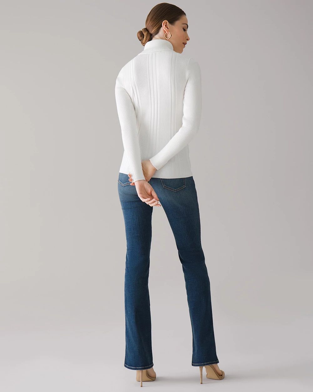Long Sleeve Transfer Rib Turtleneck