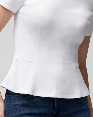 Short Sleeve Seamed Peplum Tee click to view larger image.