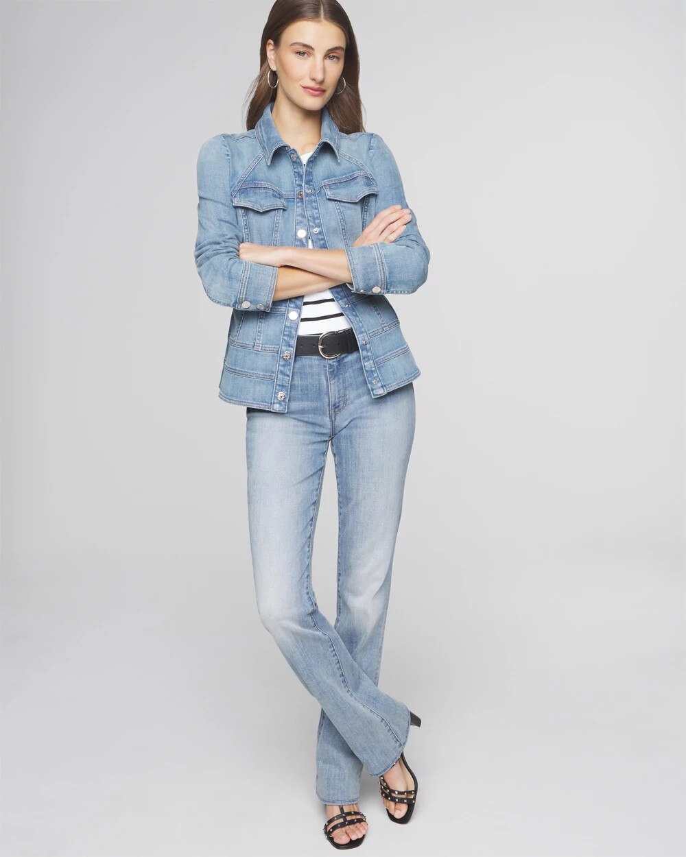Seamed Denim Jacket - image 3
