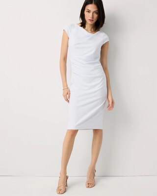Cap Sleeve Draped Sheath Dress