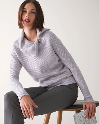 Split Neck Zipper Pullover