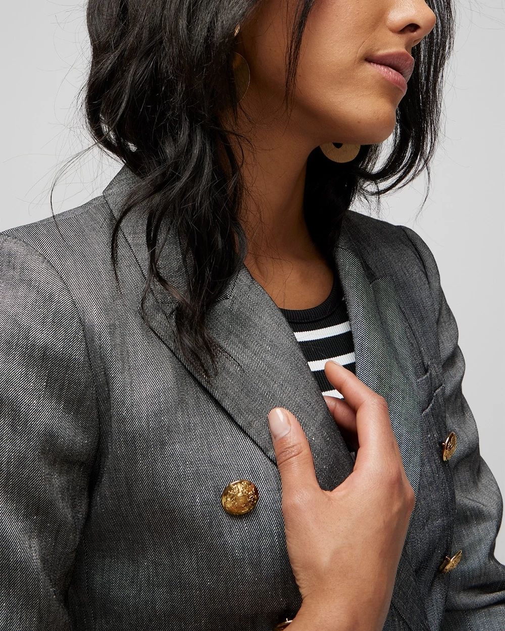 Cropped Linen-Blend Studio Blazer