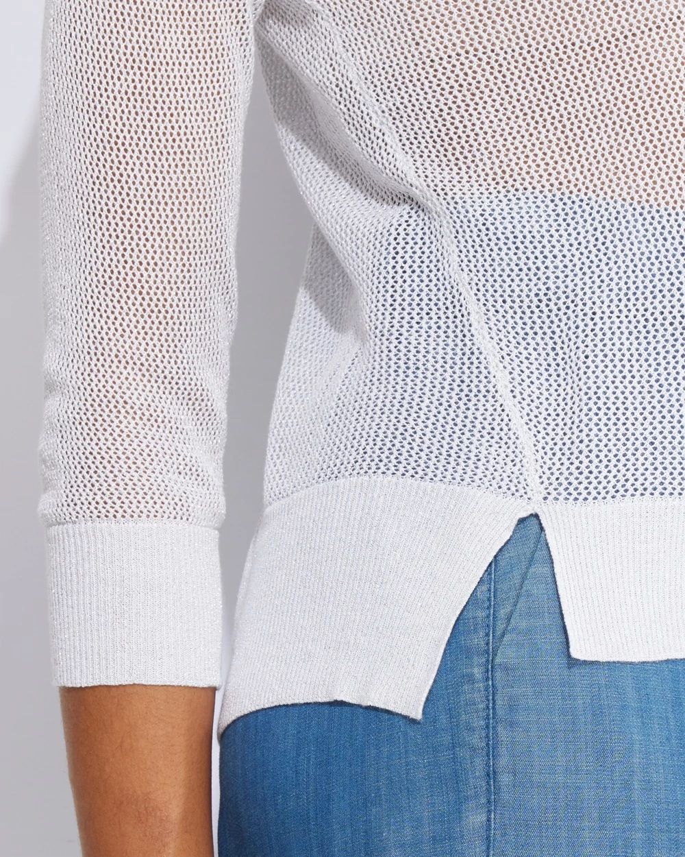 Outlet WHBM 3/4-Sleeve V-Neck Pullover