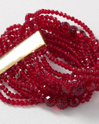 Red Beaded Stretch Bracelet