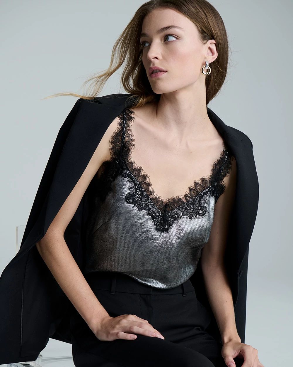 Lace Trim Satin Camisole