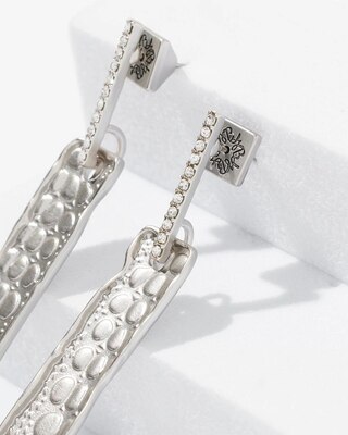 Silver Croc Drop Earring