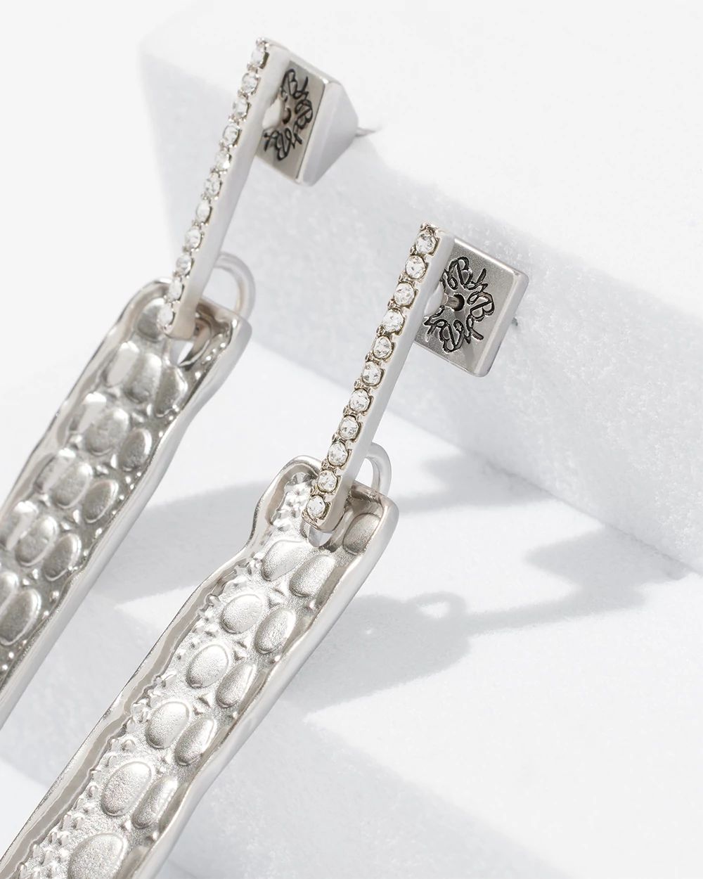 Silver Croc Drop Earring