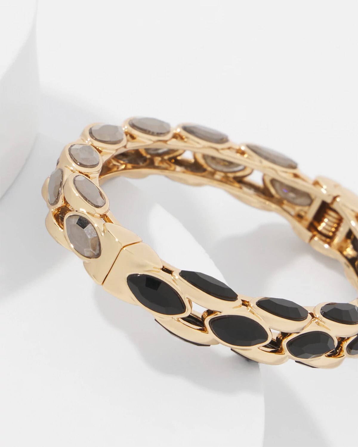White House Black Market Hematite Hinge Bracelet |  In Gold