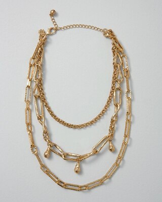 Multi-Strand Convertible Goldtone Chain Necklace