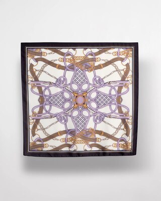 Buckle + Chain Print Square Scarf click to view larger image.