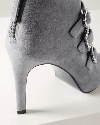 Open Toe Gem Buckle Booties