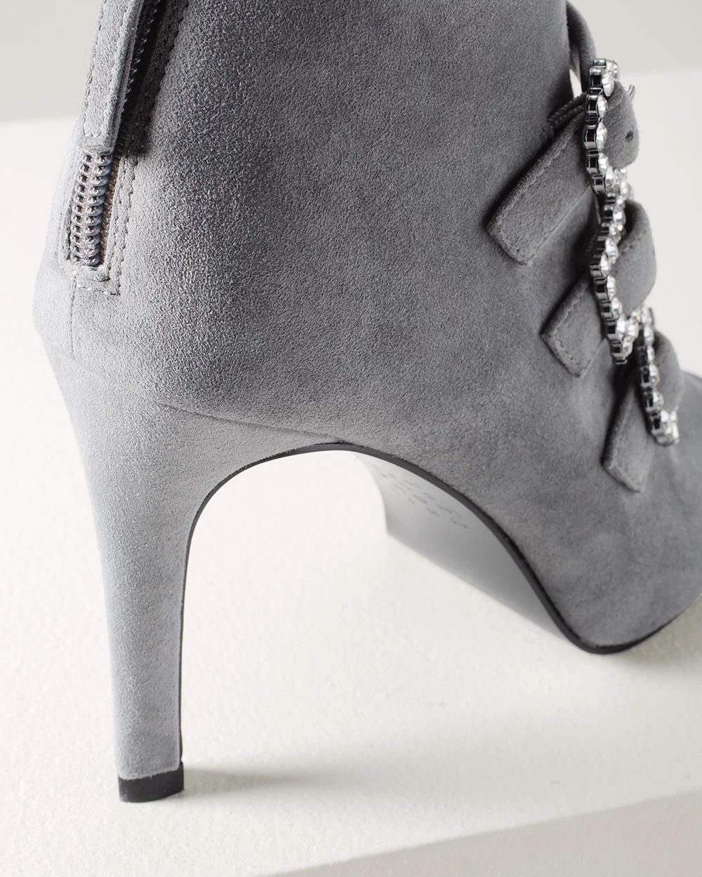 Open Toe Gem Buckle Booties