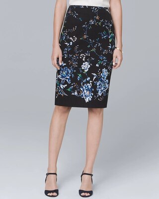 Floral-Print Pencil Skirt