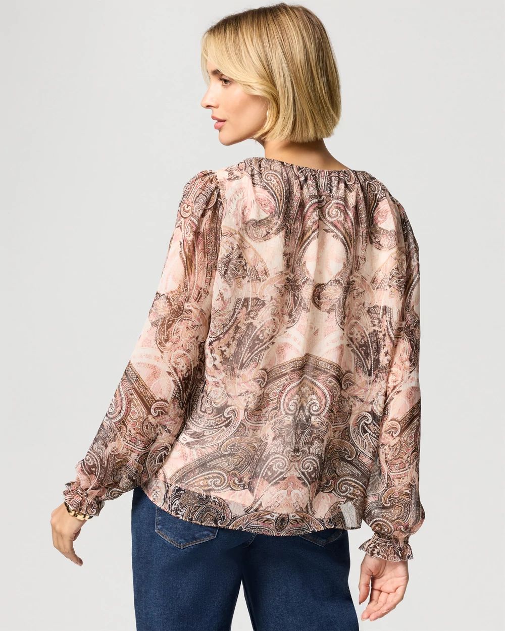 Long Sleeve Chiffon Blouse click to view larger image.