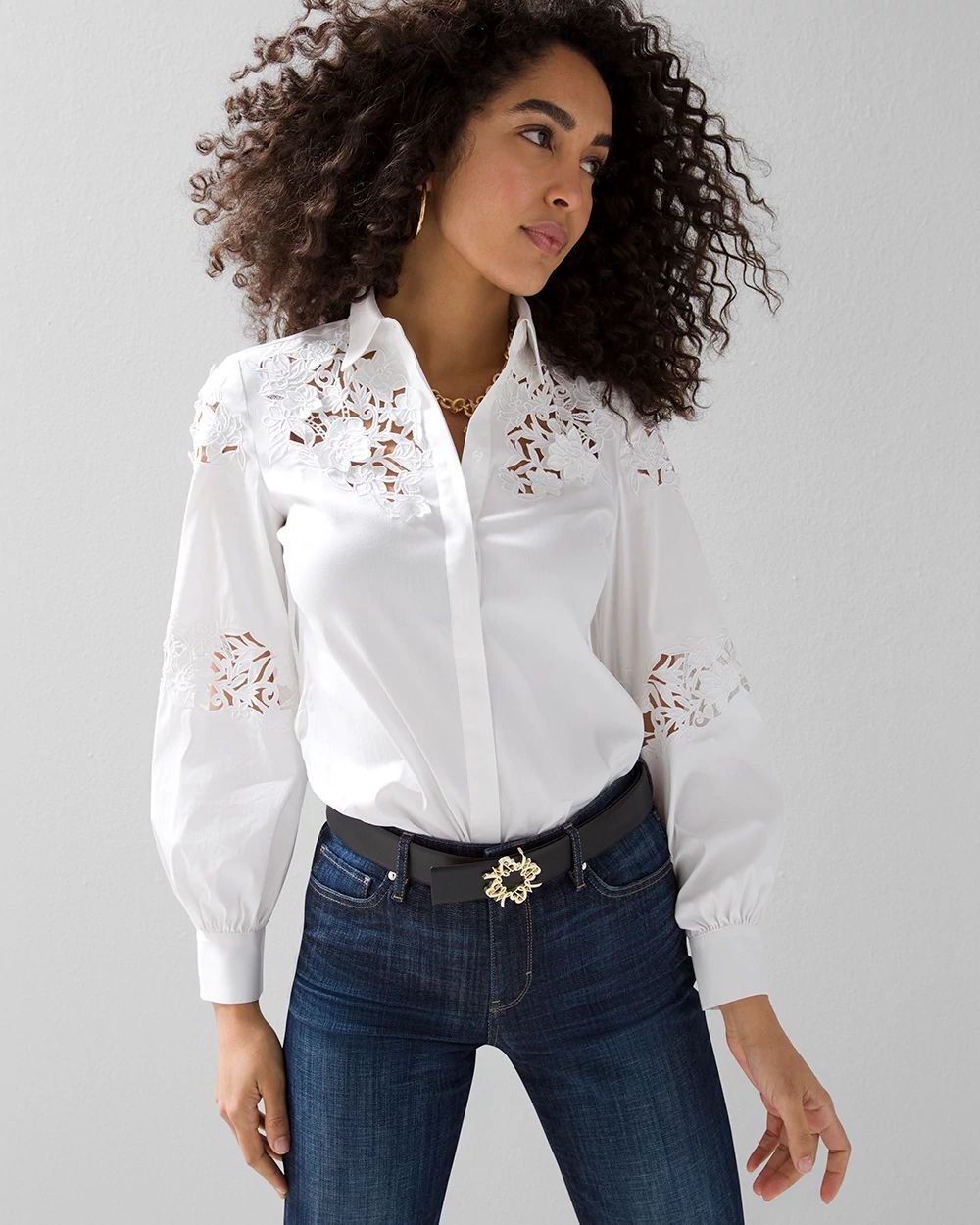 Embroidered Poplin Shirt