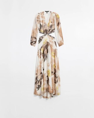 Long-Sleeve Cutout Maxi Dress