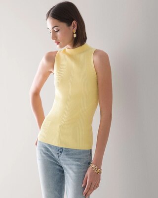 Sleeveless Mock Neck Pullover