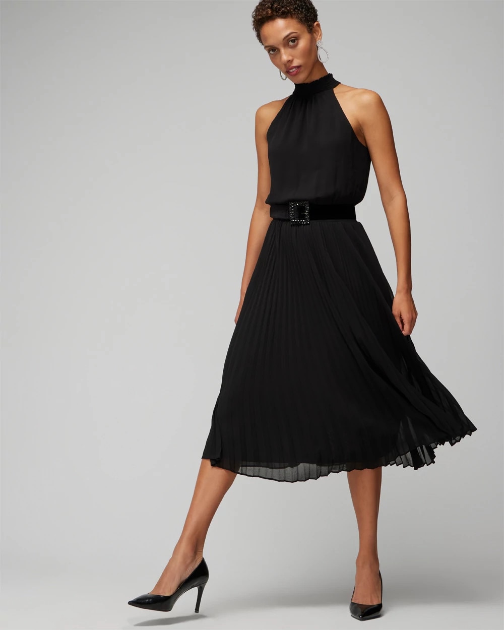 Update 65+ black pleated dress