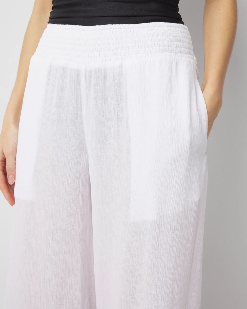 Smocked Waist Coverup Pant