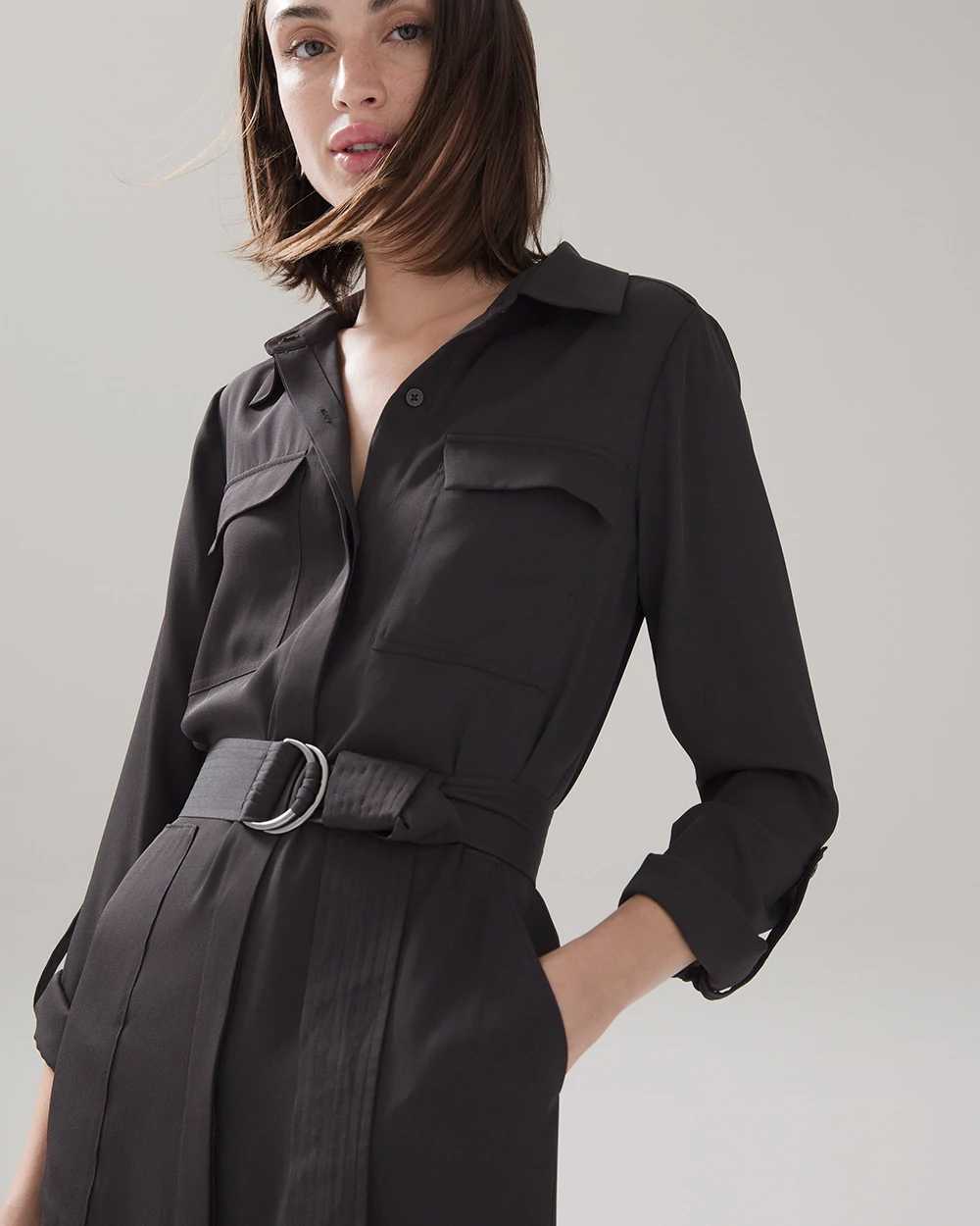 Petite black sale shirt dress