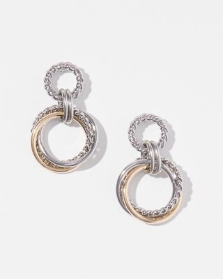 Rope Link Hoop Drop Earrings