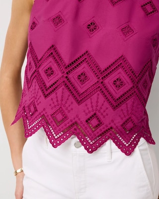 Embroidered Poplin Cropped Top click to view larger image.