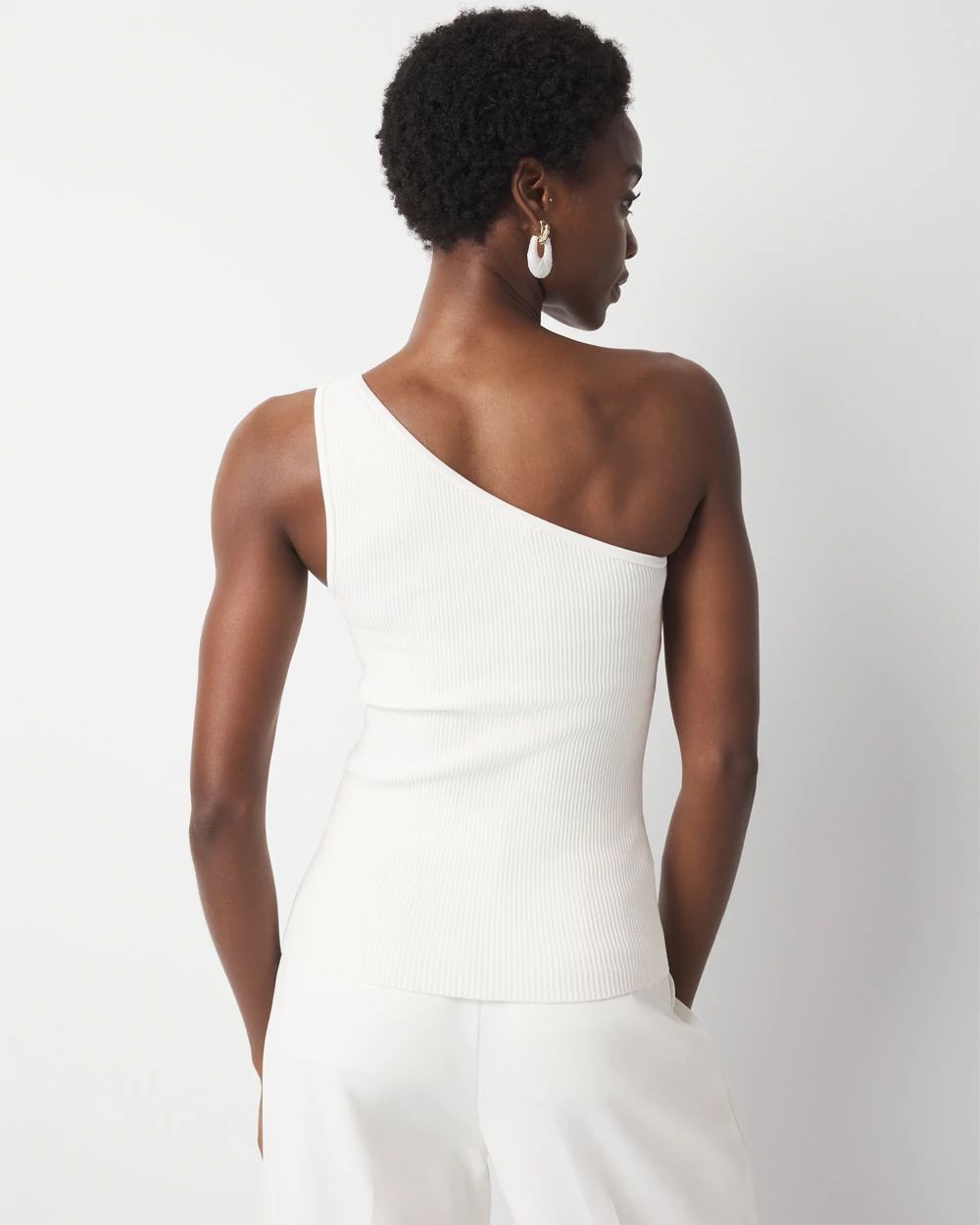 WHBM FORME™ Sculpt Stretch One Shoulder Sweater