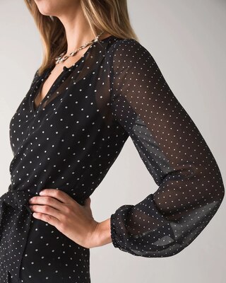 Mixed Polka Dot Fit & Flare Dress