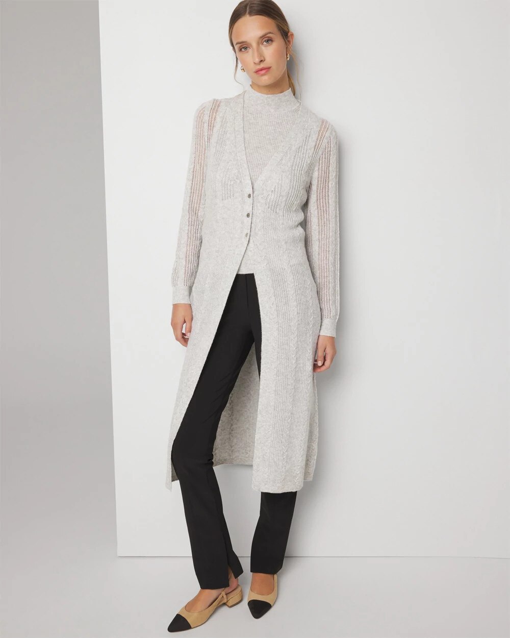 Cable Stitch Duster Sweater - image 5