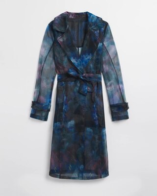 Printed Organza Trench Coat