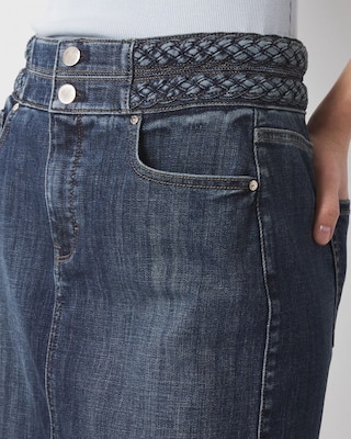 Braided Denim Mini Skirt click to view larger image.