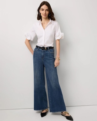 High-Rise Wide Leg Jeans click to view larger image.