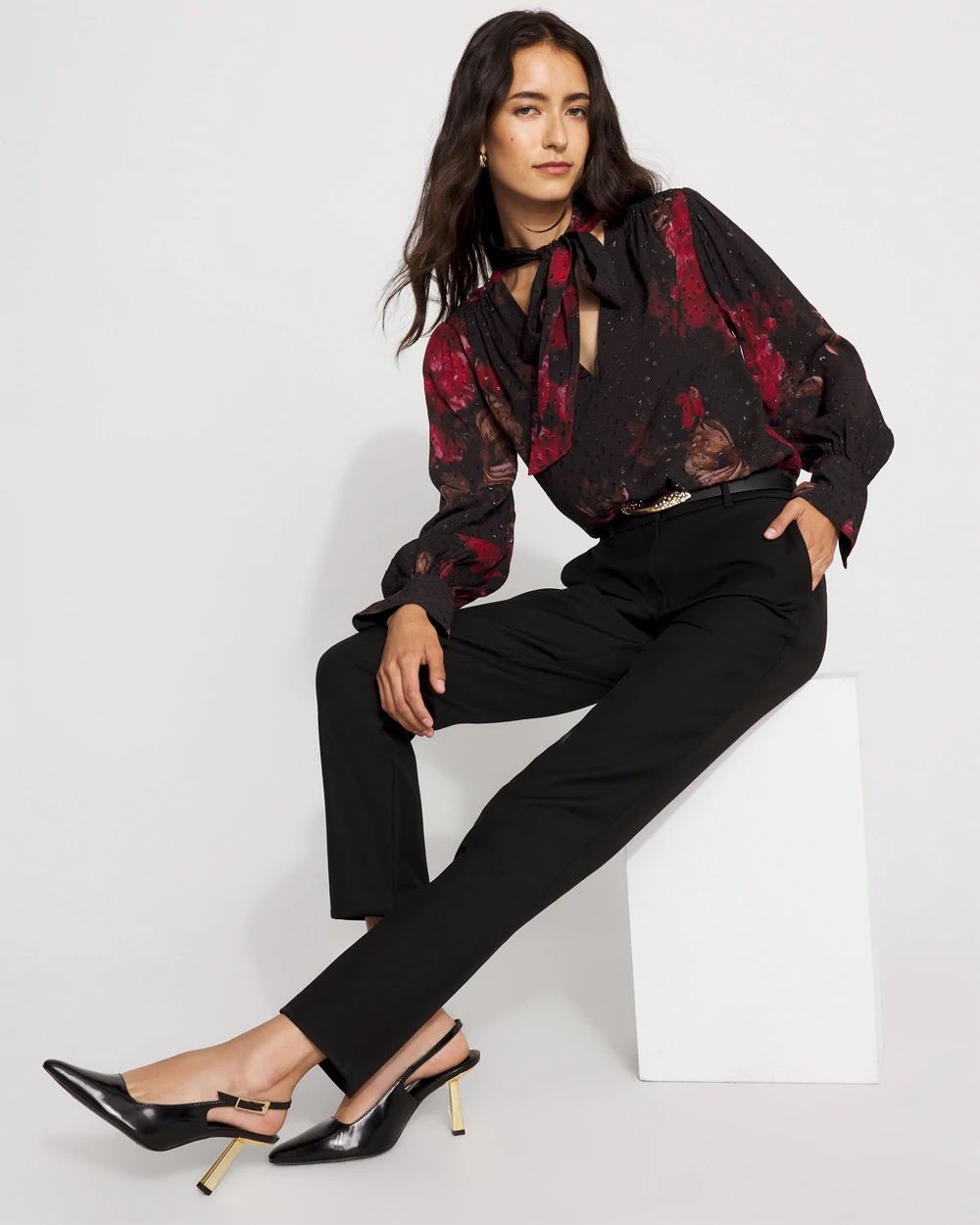 Petite High-Rise Elle Slim Ankle Pant