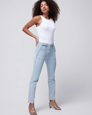 High-Rise Sculpt Straight Braided Pocket Jeans