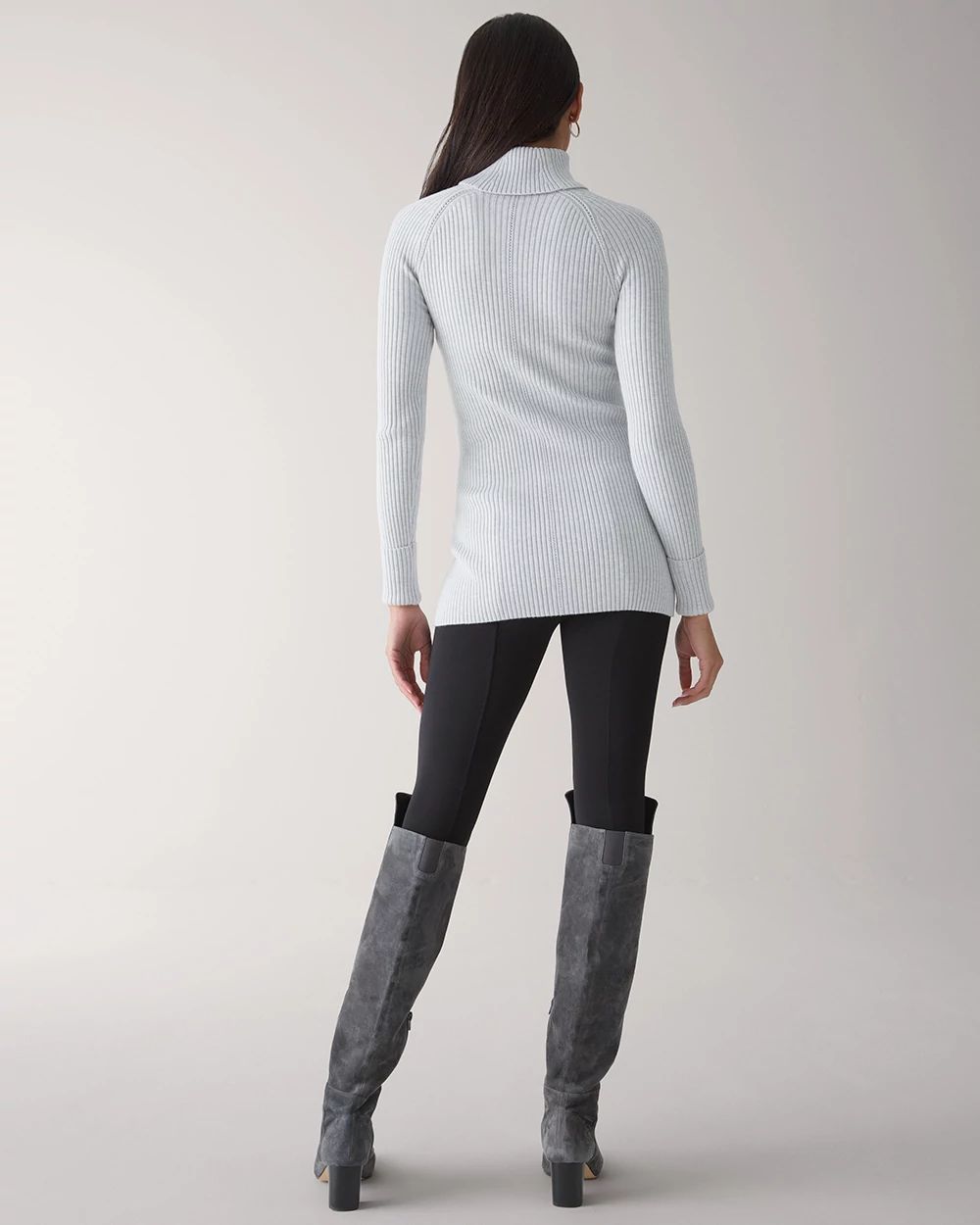 Long Sleeve Turtleneck Pointelle Tunic