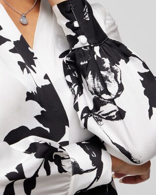 Long Sleeve Pleated Shoulder Blouse