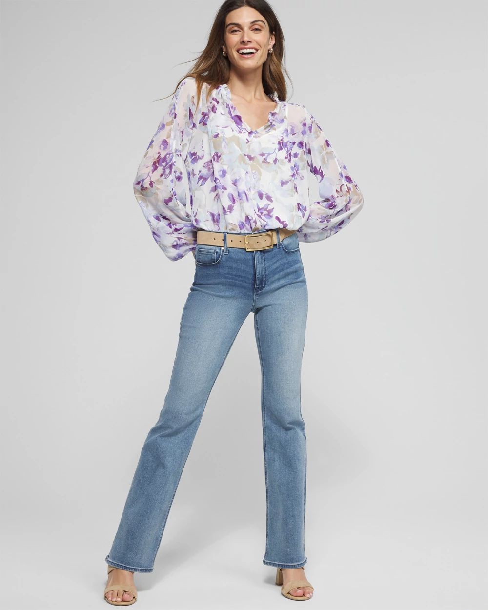 Outlet WHBM Georgette Sleeve Top