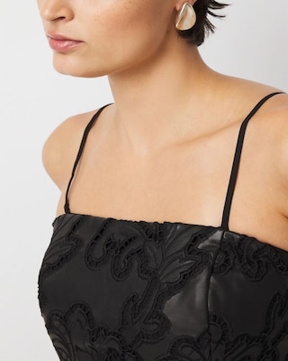 Faux Leather Cutwork Bustier