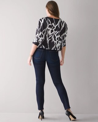 Curvy-Fit High-Rise Cashmere Denim Slim Jeans