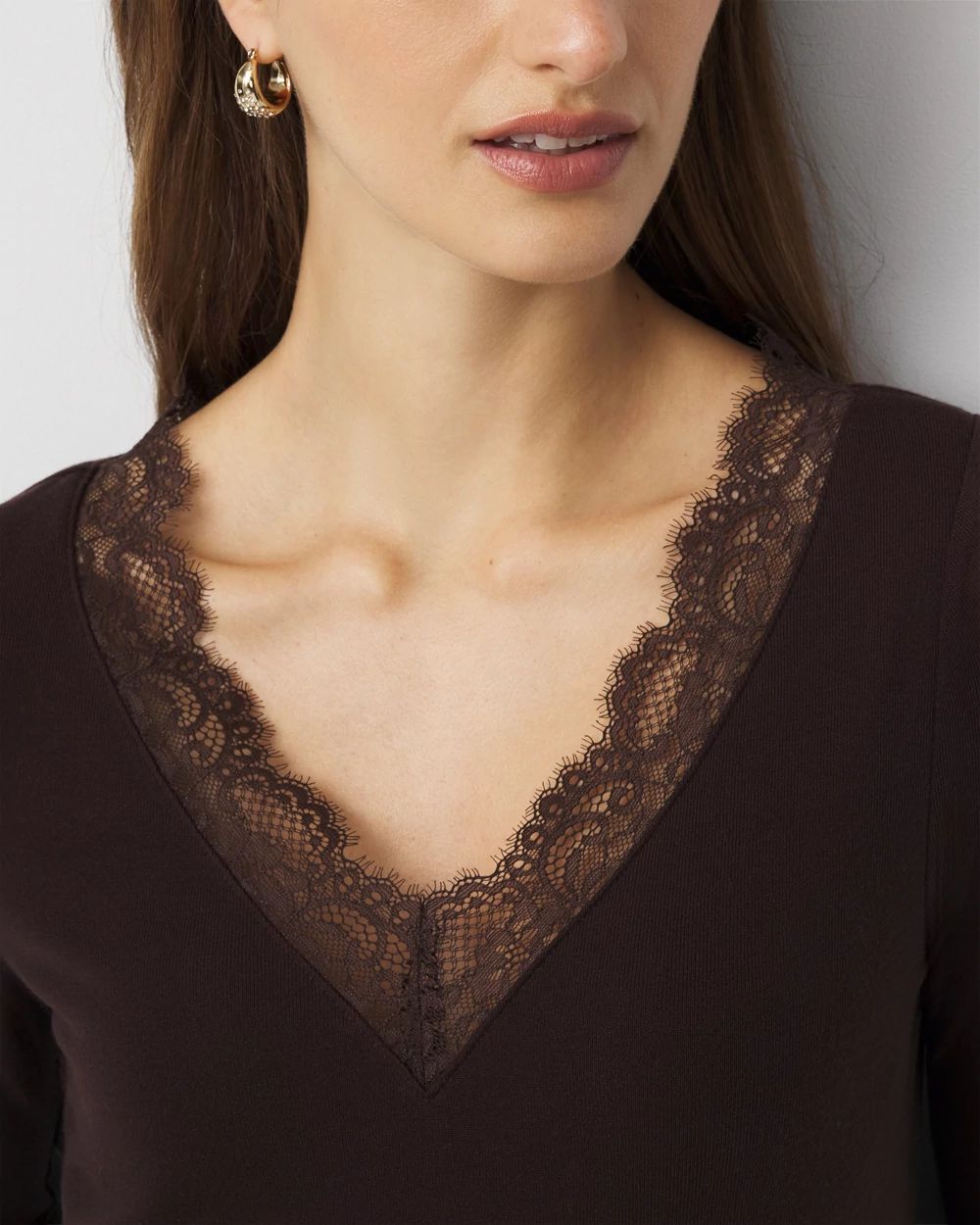 Lace Trim Long Sleeve Tee