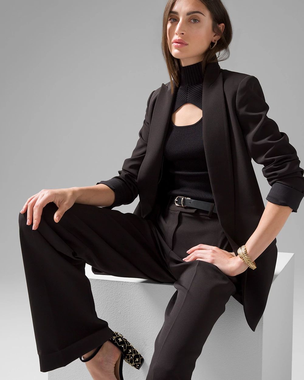 Sleeveless Cutout Mockneck