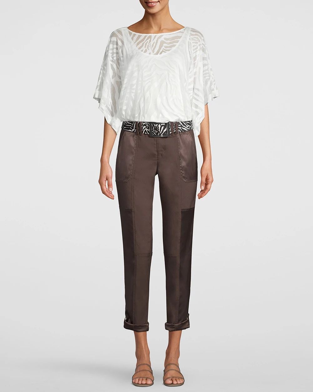 Mid-Rise Utility Straight Crop Jeans