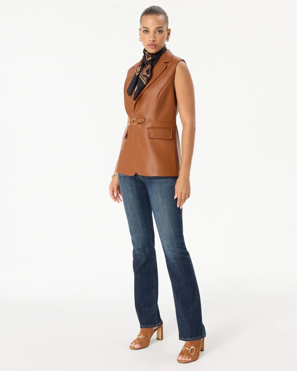 Faux Leather Vest click to view larger image.