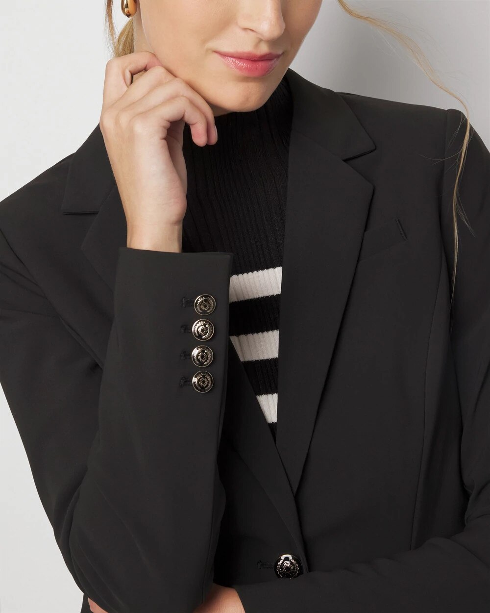 Single-Button Stretch Scuba Blazer
