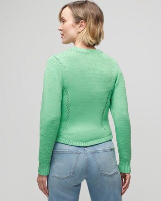 Long Sleeve Pointelle Detail Pullover